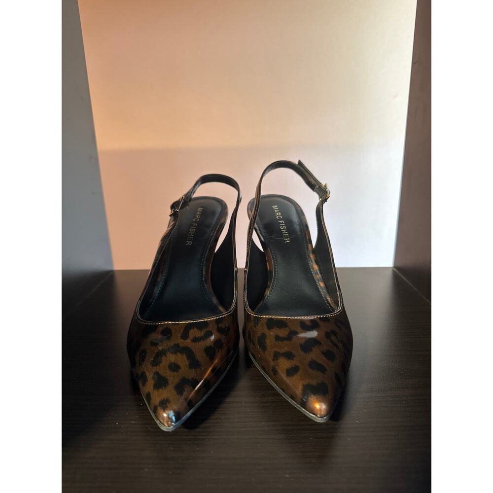 Marc Fisher Leopard Print Pointed Toe Slingback Heels Women's Size 6.5M - Picture 6 of 14